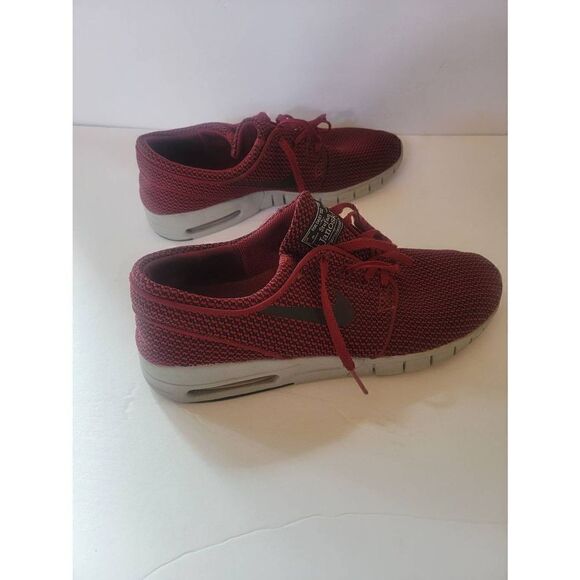 Nike Stefan Janoski Unisex Maroon Lace-Up Athletic Skateboarding Shoes size 9 - Picture 5 of 7
